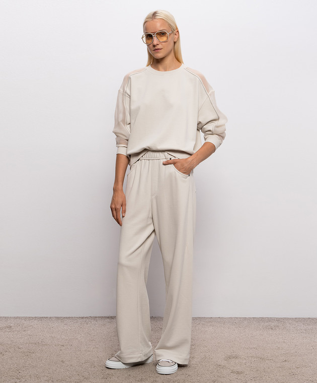 Brunello Cucinelli Свитшот цвета айвори с цепочкой мониль MN05NB2R00 изображение 2
