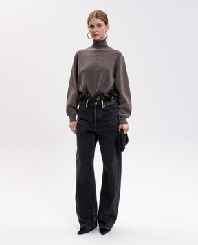 Alexander Wang Коричневый свитер с шерстью с каркасным низом 1KC4261092