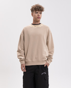 Palm Angels Бежевый свитшот с принтом логотипа PAMBA003FL001
