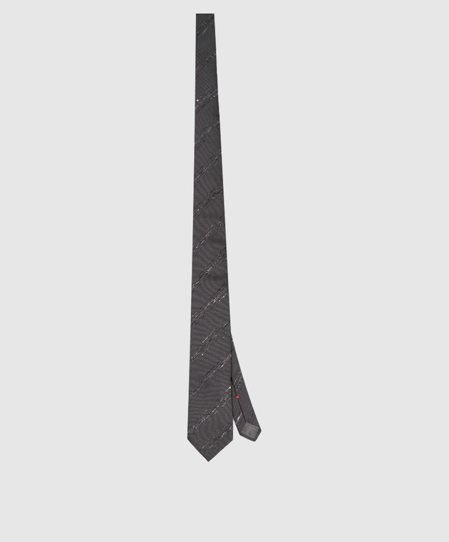 Brunello Cucinelli Серый галстук с шелком MX8640018P изображение 3