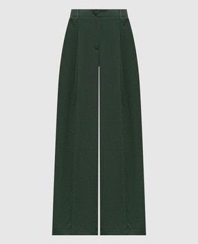 Twinset Зелені штани з кристалами 261LL2PDD