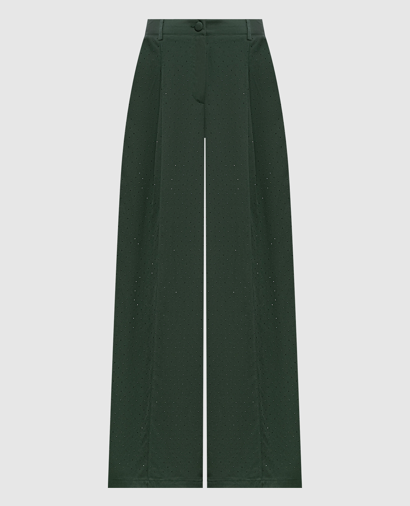 Зеленые брюки с кристаллами