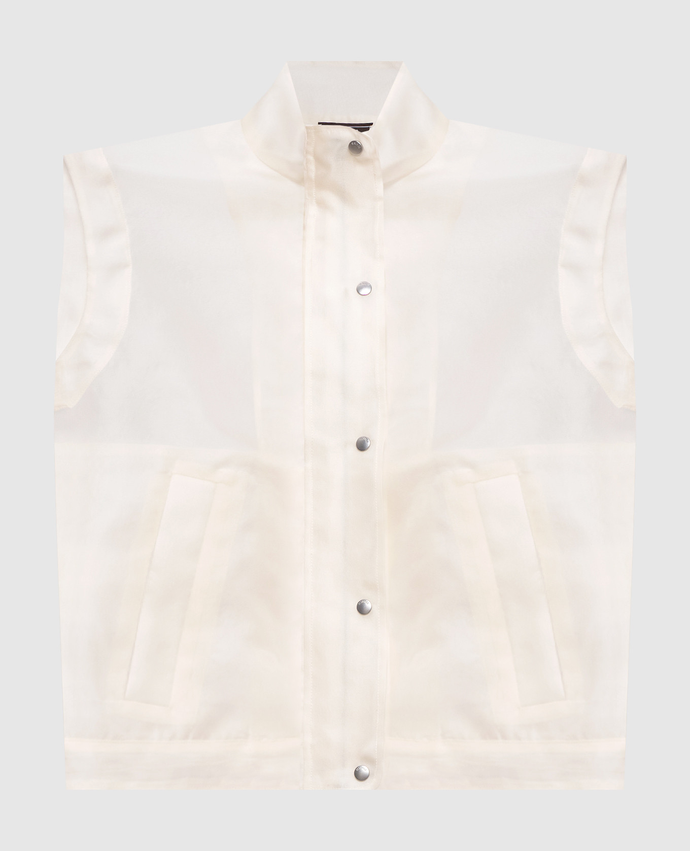 Бежевый жилет из шелка