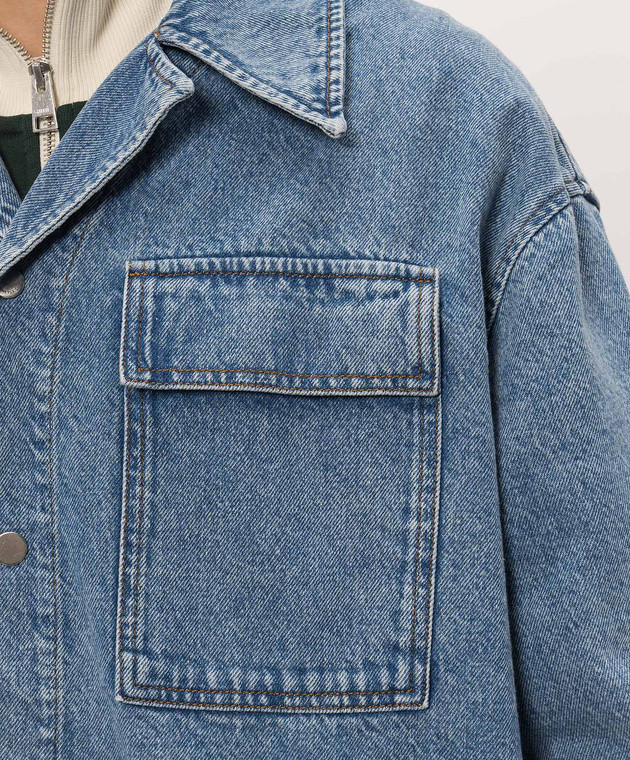 Ami Paris Голубая джинсовая куртка HJK967DE0046 изображение 5