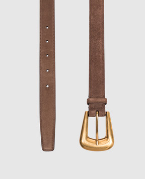 Saint Laurent Коричневий замшевий ремінь FOLK 8394571U80W