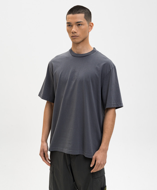 Stone Island Сіра футболка з принтом емблеми L1S152100001S0E14 зображення 3