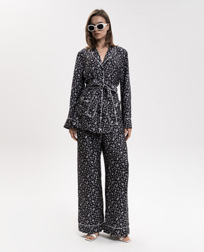 Dolce&Gabbana Чорні штани із шовку в стилі піжами FTDL4TIS1X1