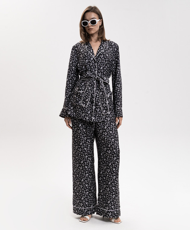 Dolce&Gabbana Чорні штани із шовку в стилі піжами FTDL4TIS1X1 зображення 2