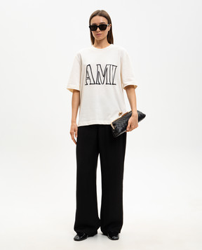 Ami Paris Чорні штани з льоном FTR868VI0052