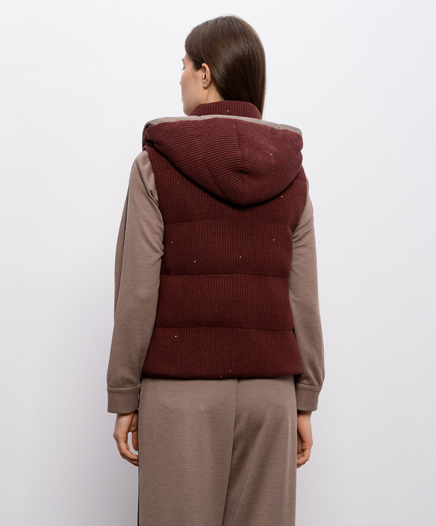 Brunello Cucinelli Бордовий жилет з паєтками M0DVT2142 зображення 4
