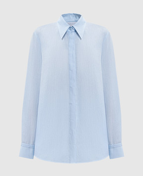 Gabriela Hearst Голубая рубашка Cruz из льна X001178LA003
