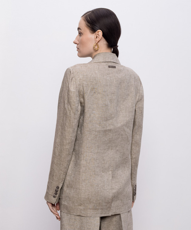 Peserico Коричневий жакет з льону S0122802598 зображення 4