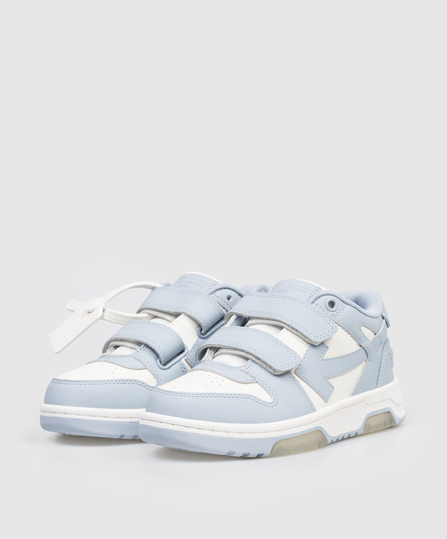 Off-White Дитячі блакитні шкіряні кросівки Out Of Office OBIA008S26LEA001 зображення 2