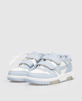 Off-White Детские голубые кожаные кроссовки Out Of Office OBIA008S26LEA001