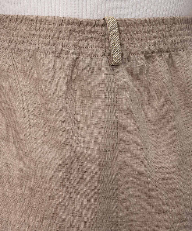 Fabiana Filippi Коричневые брюки из льна PAD276F291M131 изображение 5