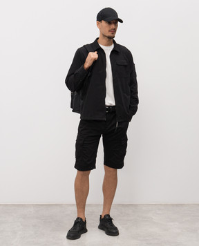 C.P. Company Чорна сорочка на блискавці з логотипом MOS705A110143G