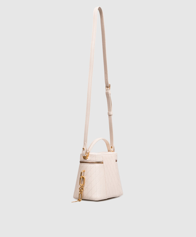Balmain Кожаная сумка Pulse Vanity цвета айвори HN1BH004LSW4 изображение 3