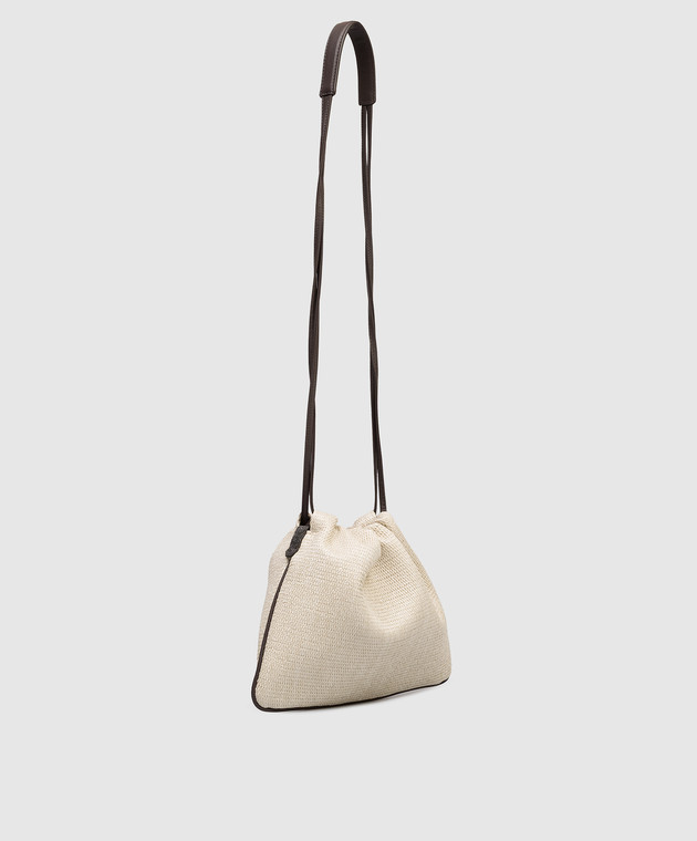 Brunello Cucinelli Бежева сумка-кісет з рафії MB72D2808 зображення 3