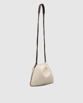 Brunello Cucinelli Бежева сумка-кісет з рафії MB72D2808