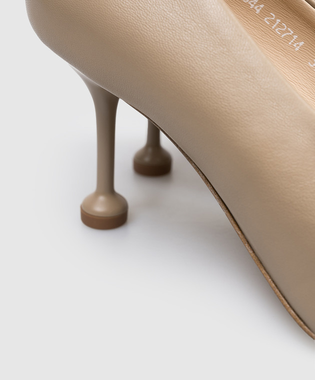 Babe Pay Pls Бежевые кожаные туфли 2123714KO изображение 5