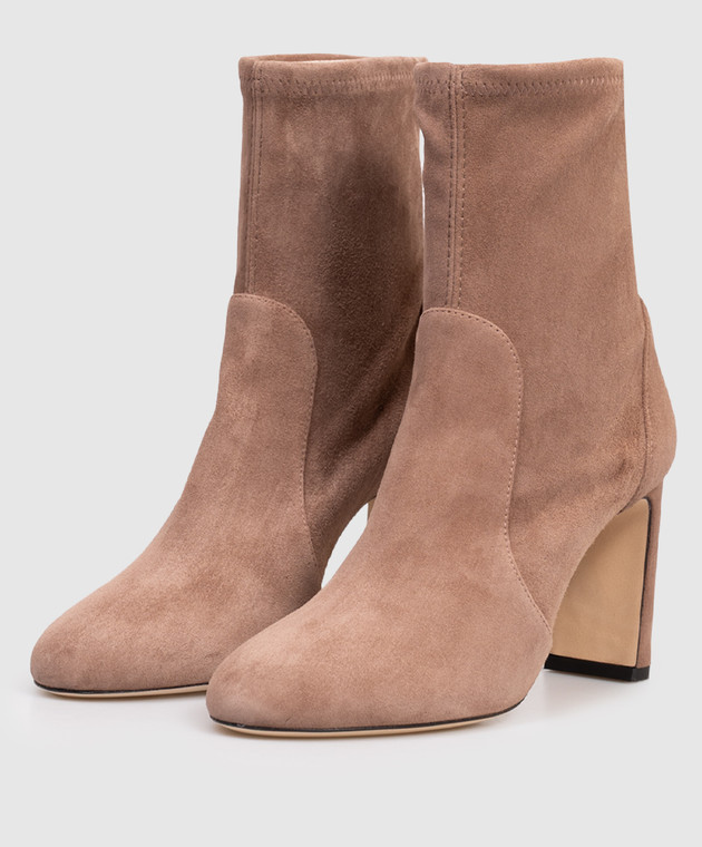 Stuart Weitzman Бежеві замшеві ботильйони BABETTE SL543 зображення 2