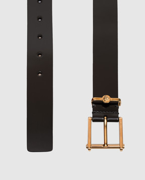 Versace Чорний шкіряний глянцевий ремінь 10138621A08779