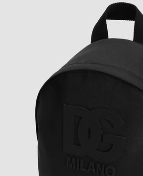 Dolce&Gabbana Детский черный рюкзак с монограммой DG EM0147AU927