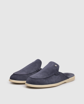 Stefano Ricci Синие замшевые мюли UC64G2396SDP