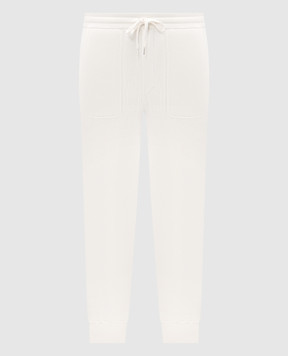 Brunello Cucinelli Белые джогеры в рубчик M29201019G