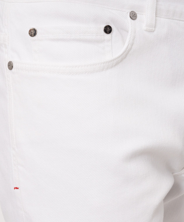 ISAIA Білі джинси з патчем логотипа PNDT05DJ139 зображення 5