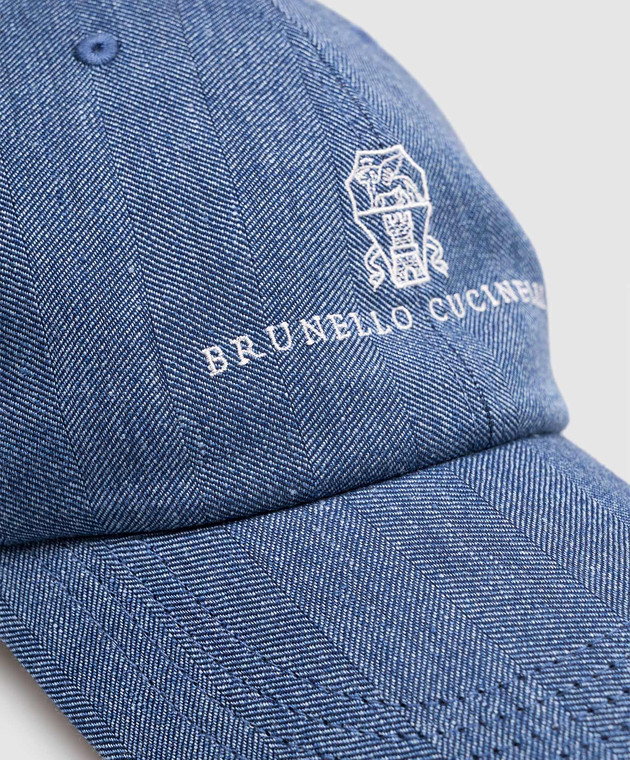 Brunello Cucinelli Синя кепка з льону та вовни MZ4089850 зображення 4