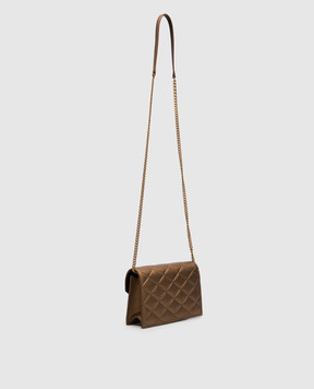 Saint Laurent Коричневый кожаный клатч PARIS 871149AAGX0
