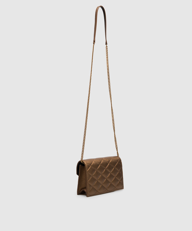 Saint Laurent Коричневый кожаный клатч PARIS 871149AAGX0 изображение 3