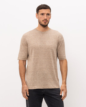 Cashmere&Whiskey Футболка бежевого кольору з льону та шовку M54268085