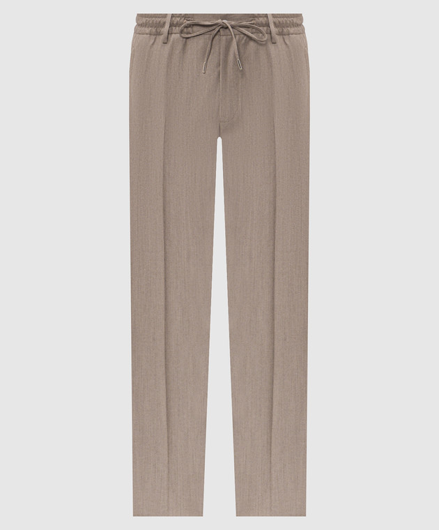 Bertolo Cashmere Серые брюки из шерсти и кашемира 000350001391
