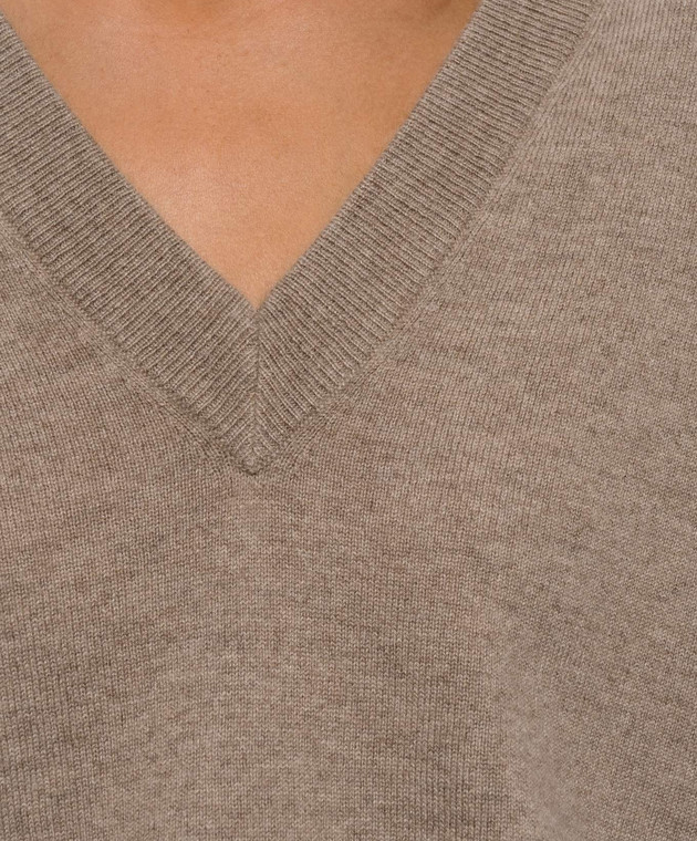Brunello Cucinelli Коричневый пуловер из кашемира M12244412 изображение 5