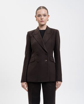 Gabriela Hearst Коричневий двобортний жакет Stephanie з вовни 1255122S097
