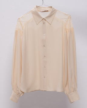 Twinset Бежева блуза з мереживом 261TP2591