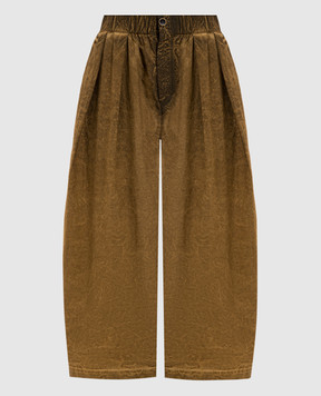 UMA WANG Коричневі кюлоти з вінтажним ефектом UP3021