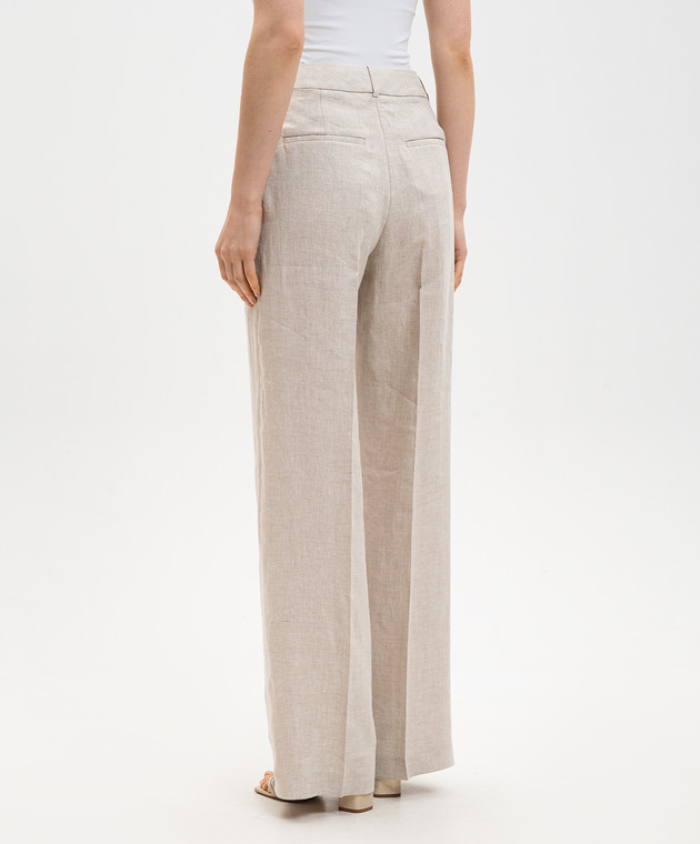 Peserico Бежевые брюки из льна P0433502629 изображение 4