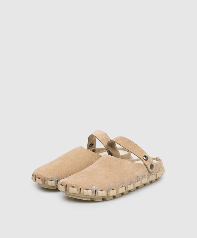 Premiata Бежевые замшевые мюли Ivyd IVYD8277 изображение 2