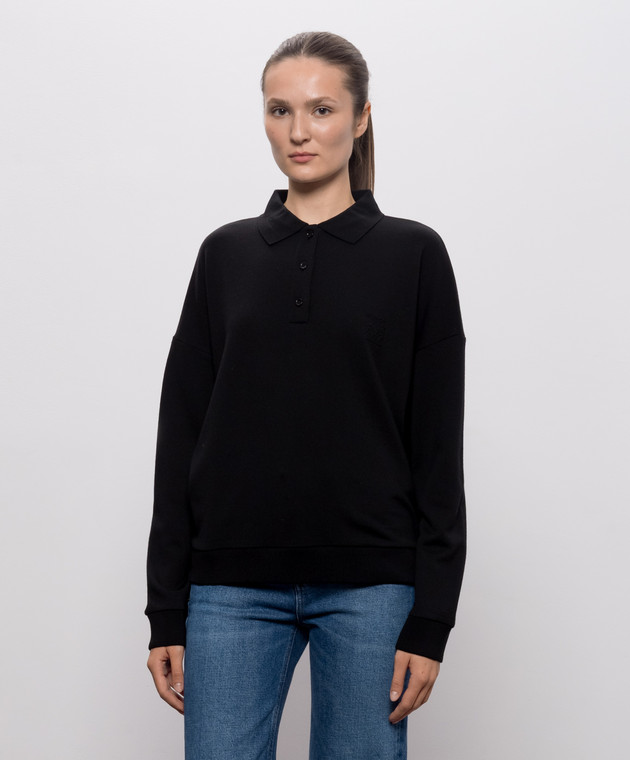 Max Mara Черный джемпер ALPACA из шерсти MXMALPACA изображение 3