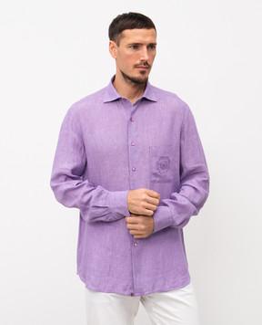 Stefano Ricci Фіолетова сорочка з льону MC007893BX2922