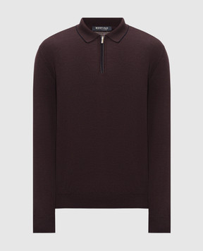 Bertolo Cashmere Фиолетовое поло из шерсти и шелка 902636002587