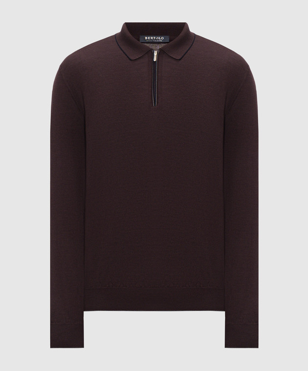 Bertolo Cashmere Фиолетовое поло из шерсти и шелка 902636002587