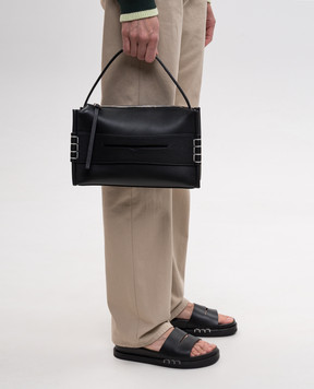 JW Anderson Черная кожаная сумка Loafer HB0716LA0383