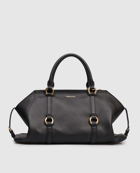 Alexander McQueen Чорна шкіряна сумка Farringdon Maxi 8456441VDEB