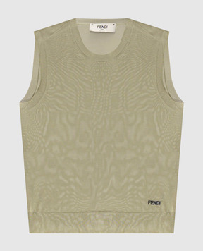 Fendi Топ кольору хакі з вишивкою логотипа FZXE84AW4V