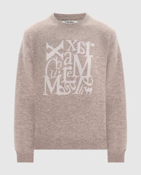 Max Mara Бежевий светр FLIPPER з вовни і кашеміру з логотипом SMMFLIPPER