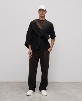 Off-White Коричневые спортивные брюки с логотипом 44MCH05AF5F006